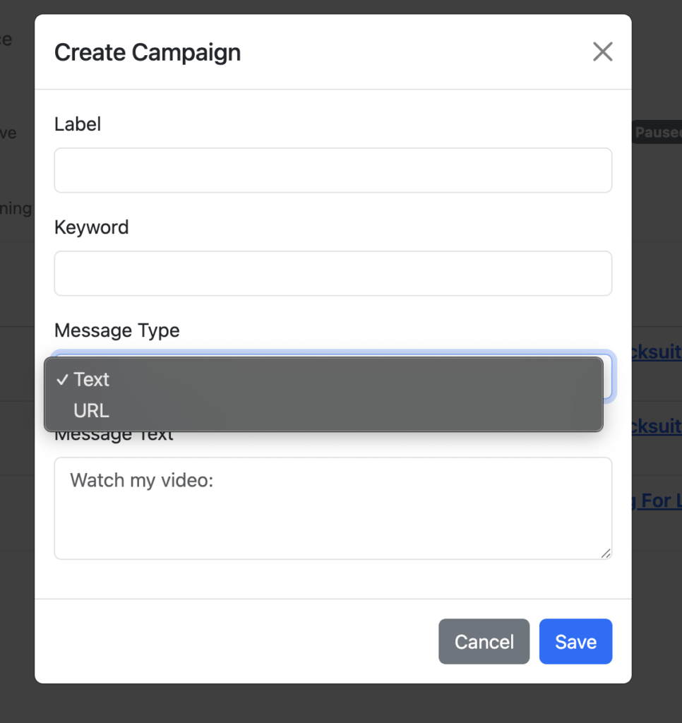 DM Automation - Create Campaign